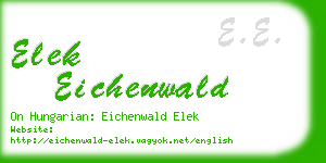 elek eichenwald business card